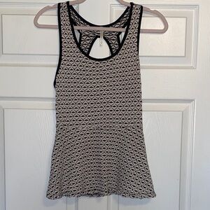 Patterned Sleeveless Top - Black and White